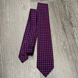 Borrelli Napoli 100% Silk Tie - Burgundy & Purple Geometric Pattern